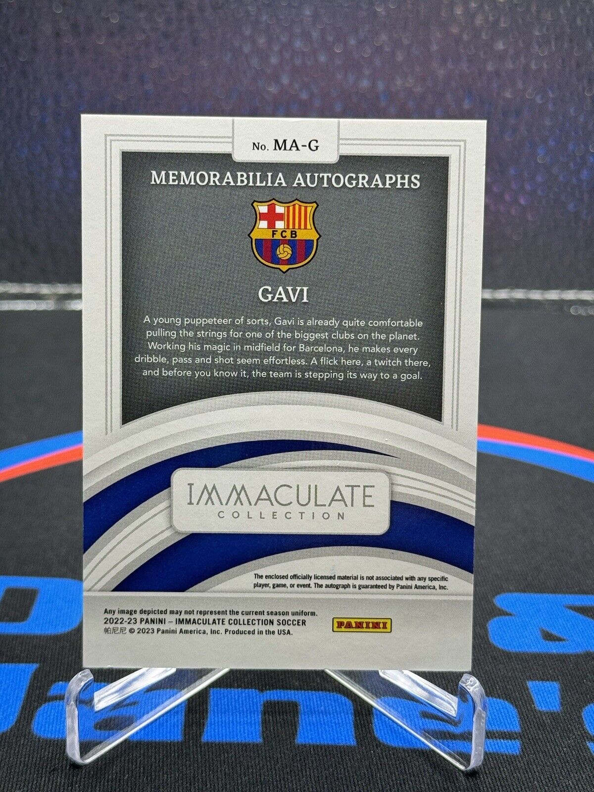 2022-23 Panini Immaculate Soccer Patch Auto Gavi /99 #MA-G