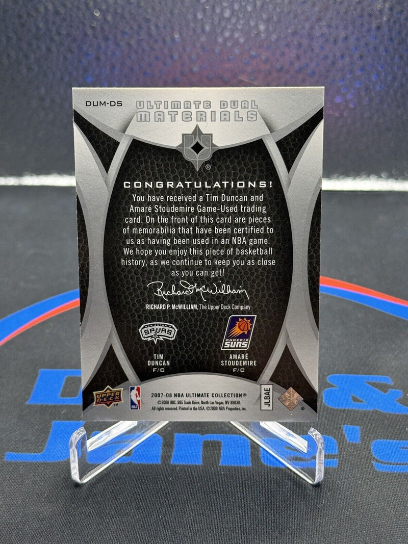 2007-08 Ultimate Collection Dual Materials /99 Tim Duncan Amare Stoudemire HOF