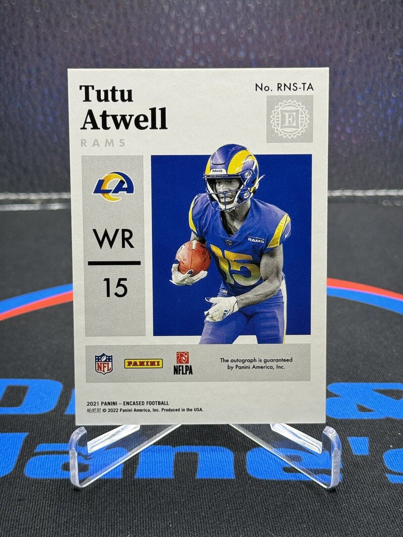 TUTU ATWELL AUTO 05/25 2021 Panini Encased Rookie Notable Signatures Rams RC NFL