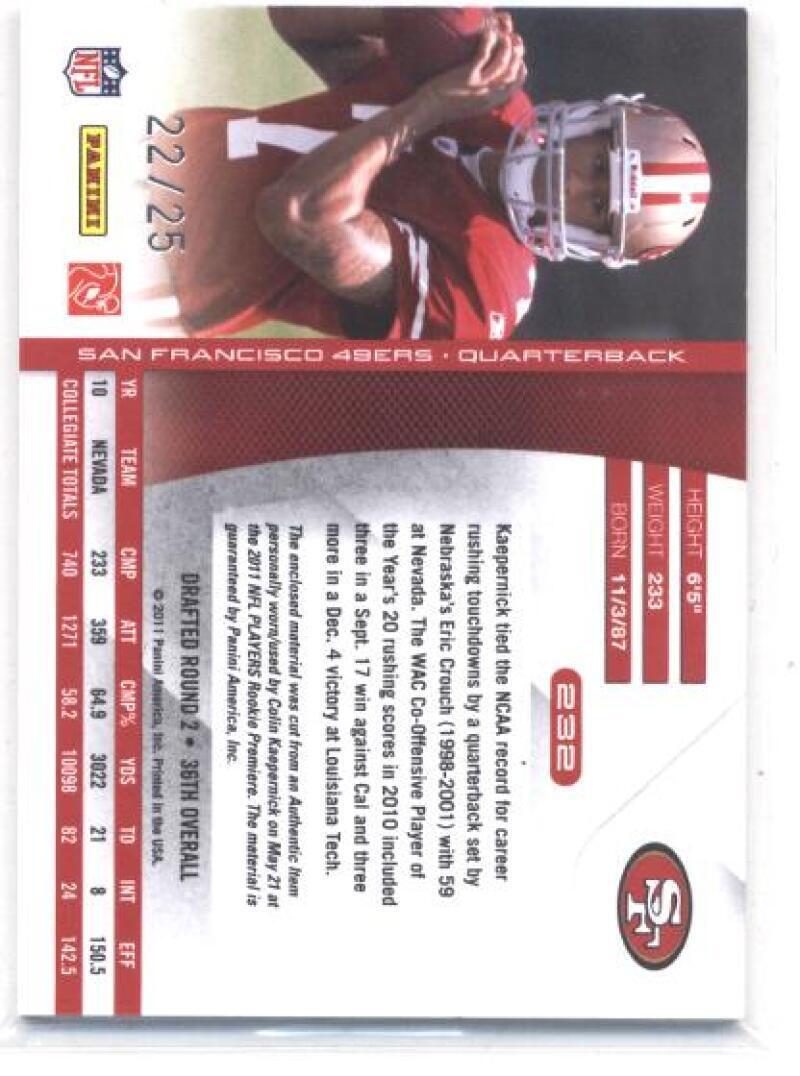 2011 Panini Absolute Rookie Premiere Materials AFC/NFC Spectrum Prime