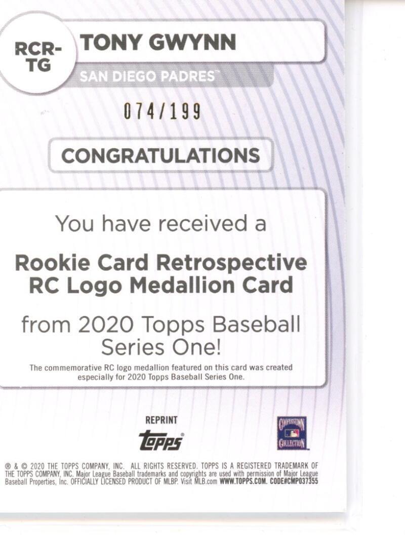 2020 Topps Retrospective Rookie Card Logo Medallion Manufactured Relics Black