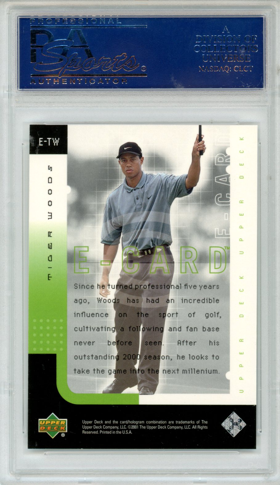 2001 Upper Deck Digital Ecard Tiger Woods #E-TW PSA 10