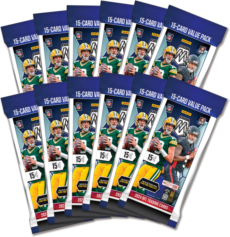 ONE PACK of 2024 Panini Mosaic NFL Football Fat Pack (Value or Cello)