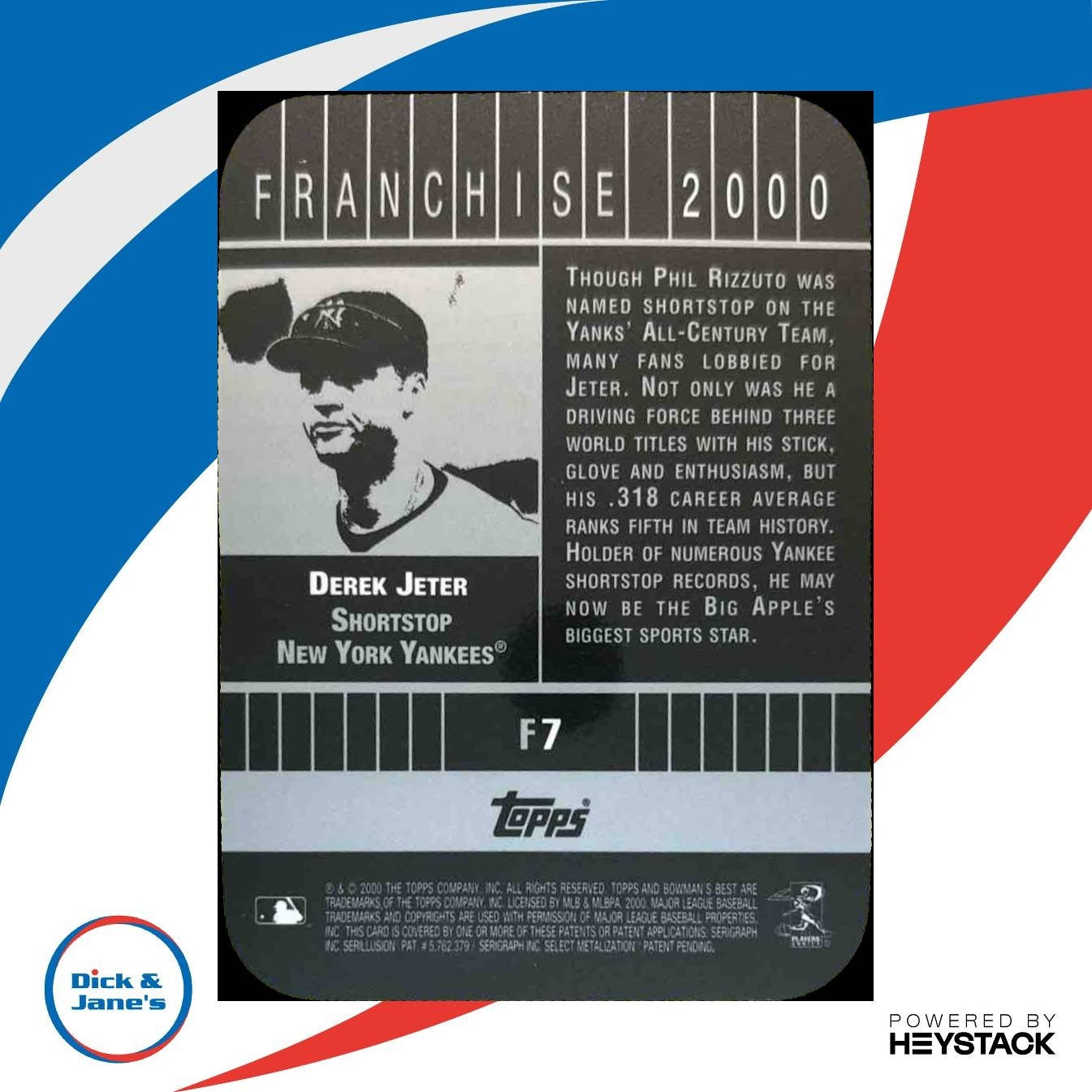 2000 Bowman’s Best Derek Jeter Franchise #F7 New York Yankees - Sports Cards