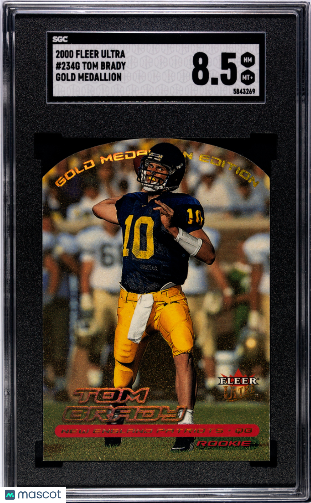 2000 Fleer Ultra Tom Brady Gold Medallion #234G SGC 8.5 - Graded Sports Cards