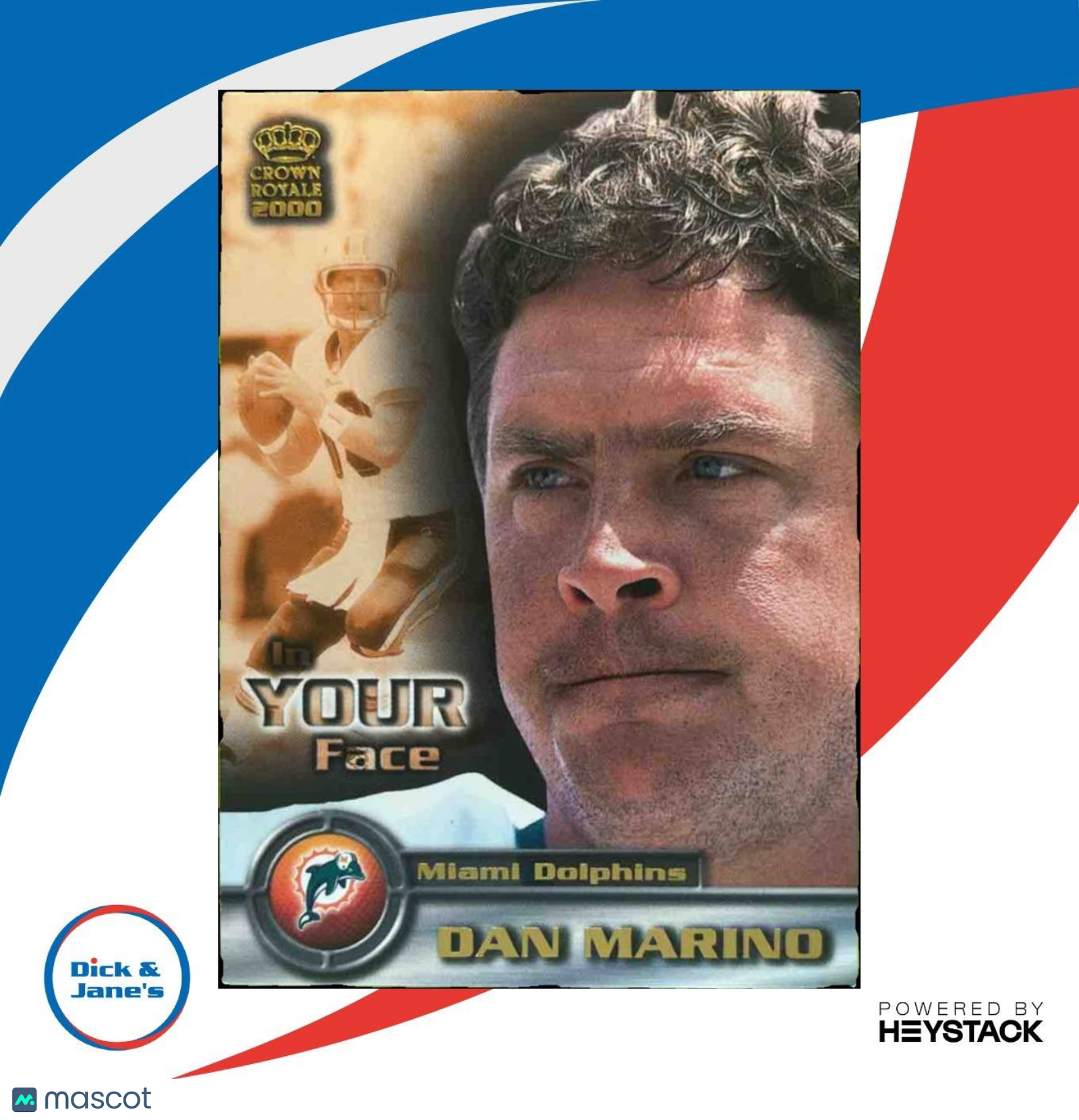 2000 Pacific Crown Royale Dan Marino In Your Face #13 Miami Dolphins - Sports Cards