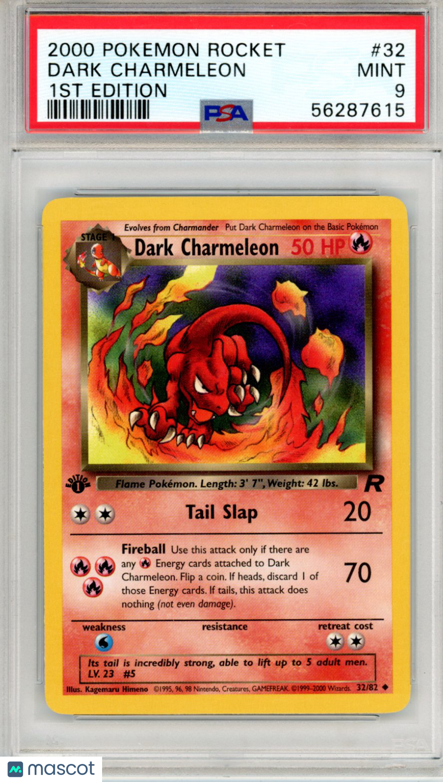 2000 Pokemon Rocket Dark Charmeleon #32 1st Edition PSA 9 MINT - Graded TCG/CCG