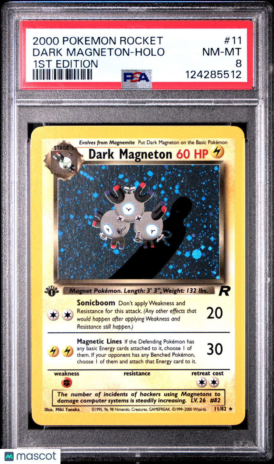 2000 Pokemon Rocket Dark Magneton #11 1ST Edition PSA 8 HOLO - Graded TCG/CCG