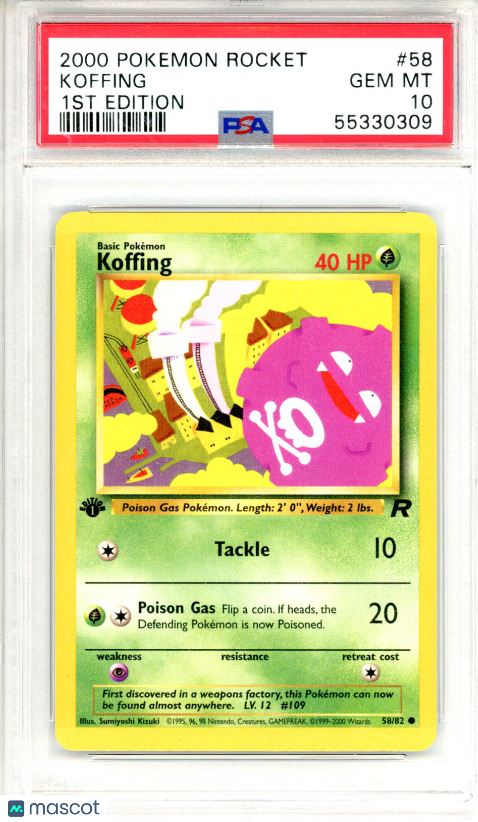 2000 Pokemon Rocket Koffing #58 1st Edition PSA 10 GEM MINT - Graded TCG/CCG