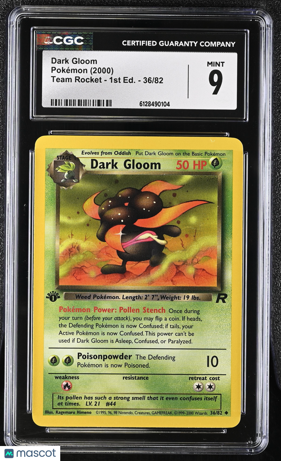 2000 Pokemon Team Rocket Dark Gloom #36/82 1st Edition CGC 9 - Graded TCG/CCG