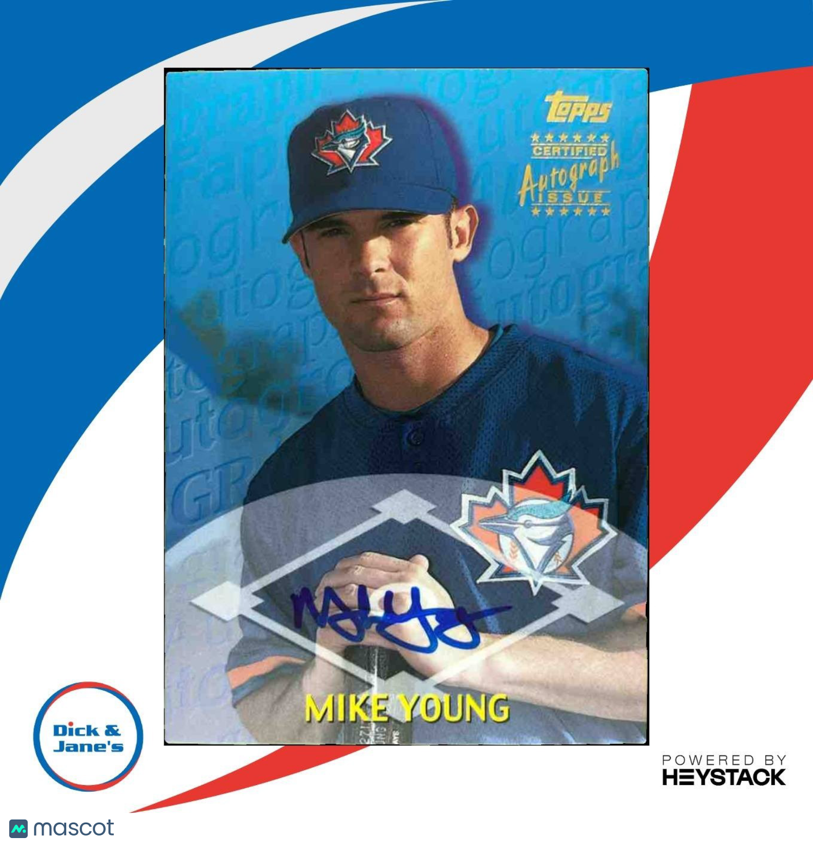 2000 Topps Traded & Rookies Mike Young Auto #TTA46 RC Toronto Blue Jays - Sports Cards