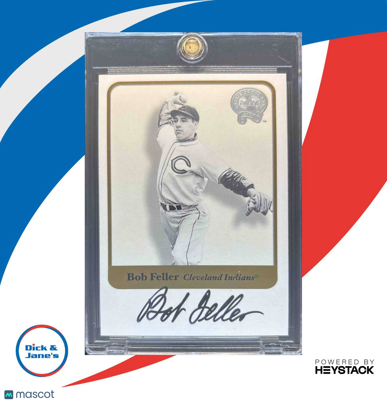 2001 Fleer Greats of the Game Bob Feller Auto #NNO Cleveland Indians - Sports Cards