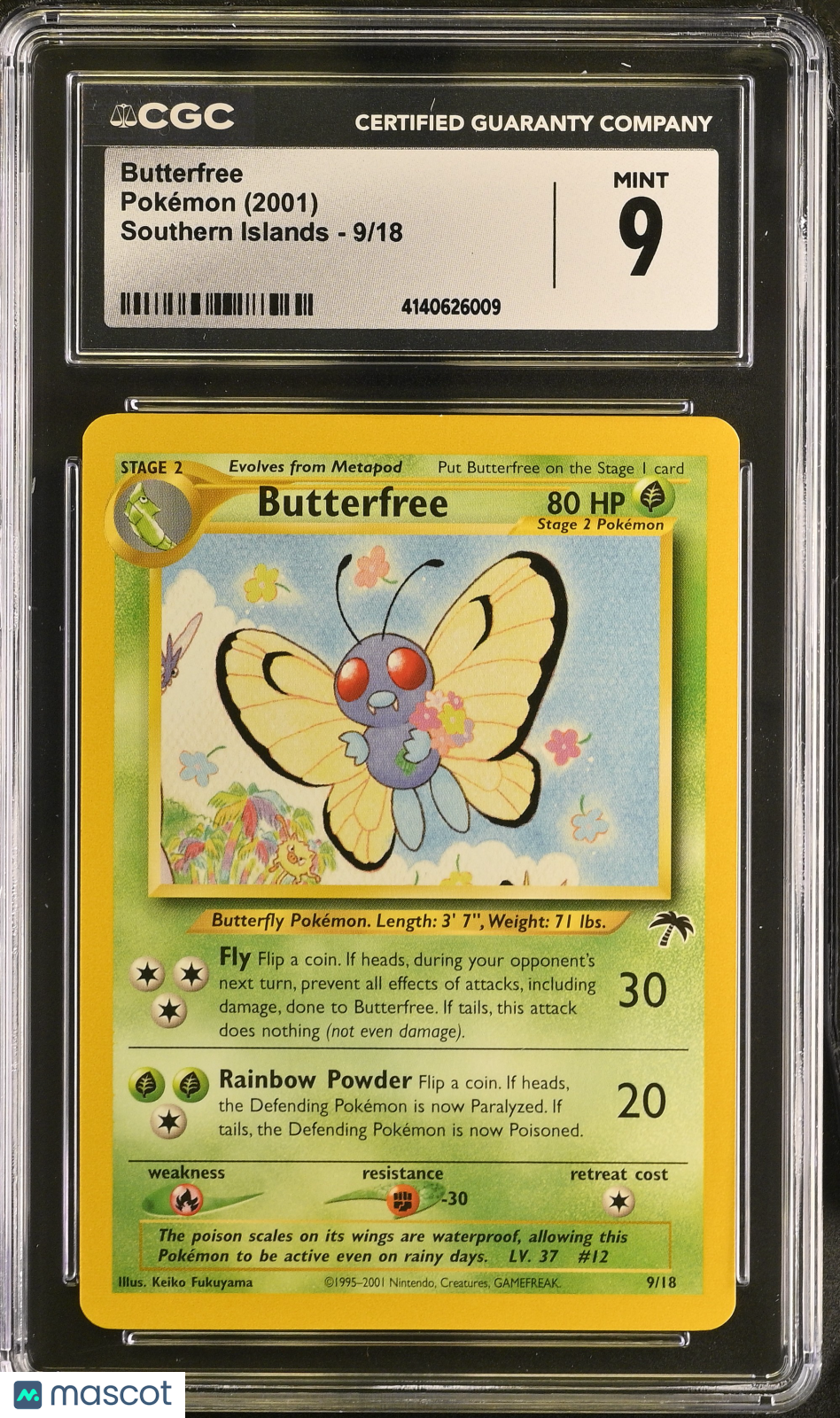 2001 Pokemon Southern Islands Butterfree #9/18 CGC 9 MINT - Graded TCG/CCG