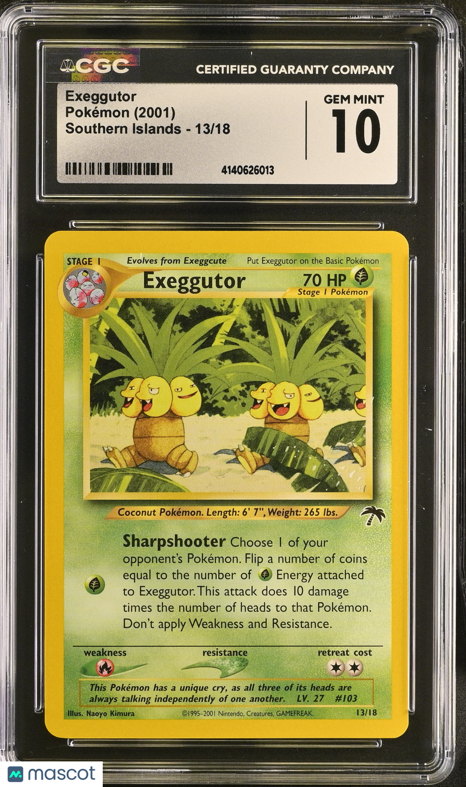 2001 Pokemon Southern Islands Exeggutor #13/18 CGC 10 GEM MINT - Graded TCG/CCG