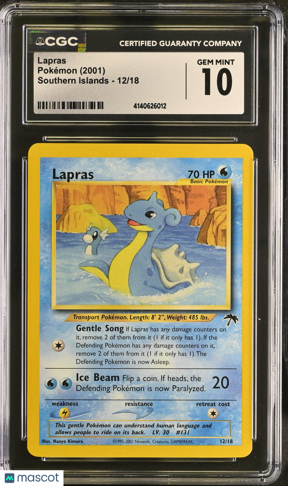 2001 Pokemon Southern Islands Lapras #12/18 CGC 10 GEM MINT - Graded TCG/CCG