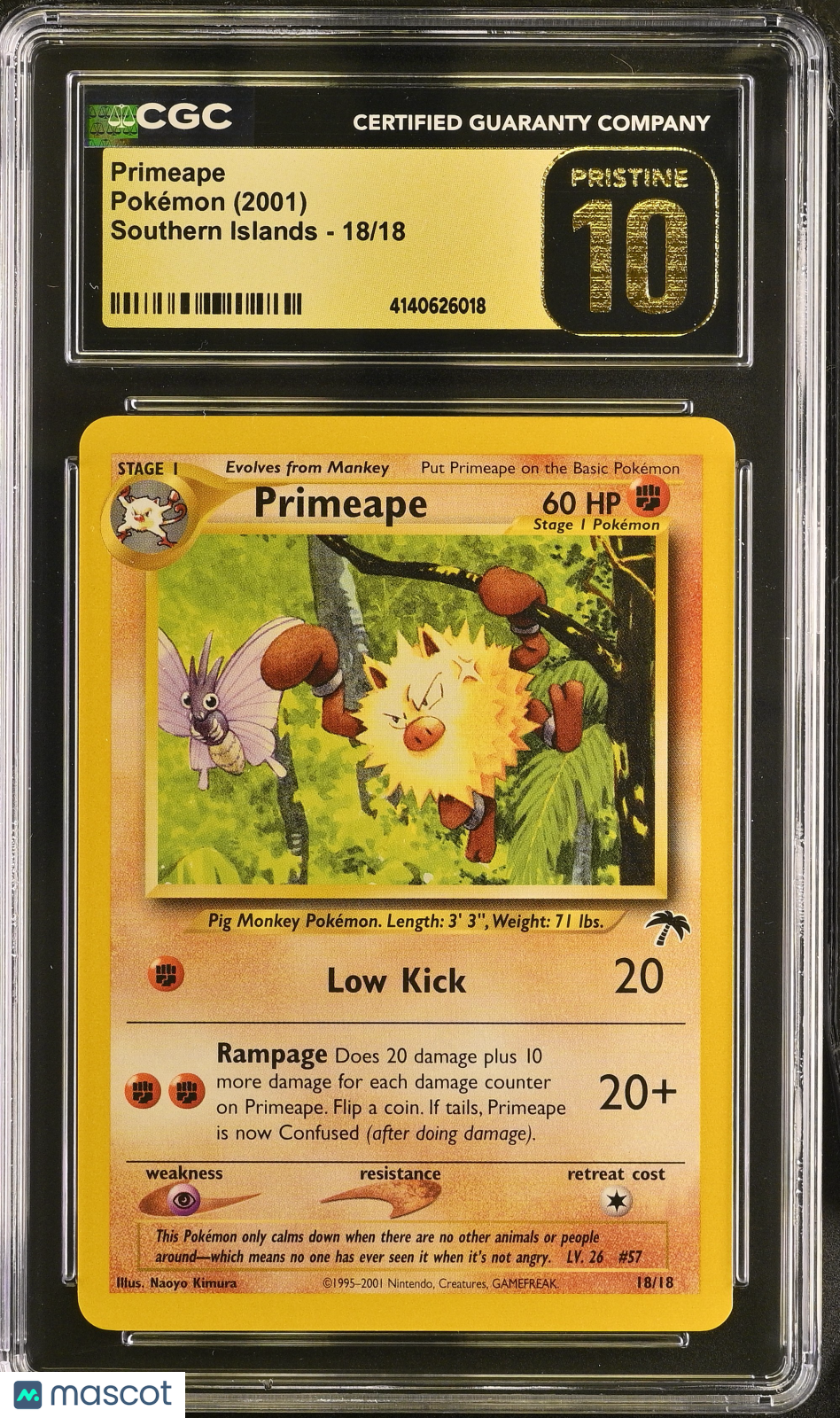 2001 Pokemon Southern Islands Primeape #18/18 CGC 10 PRISTINE POP 1 - Graded TCG/CCG