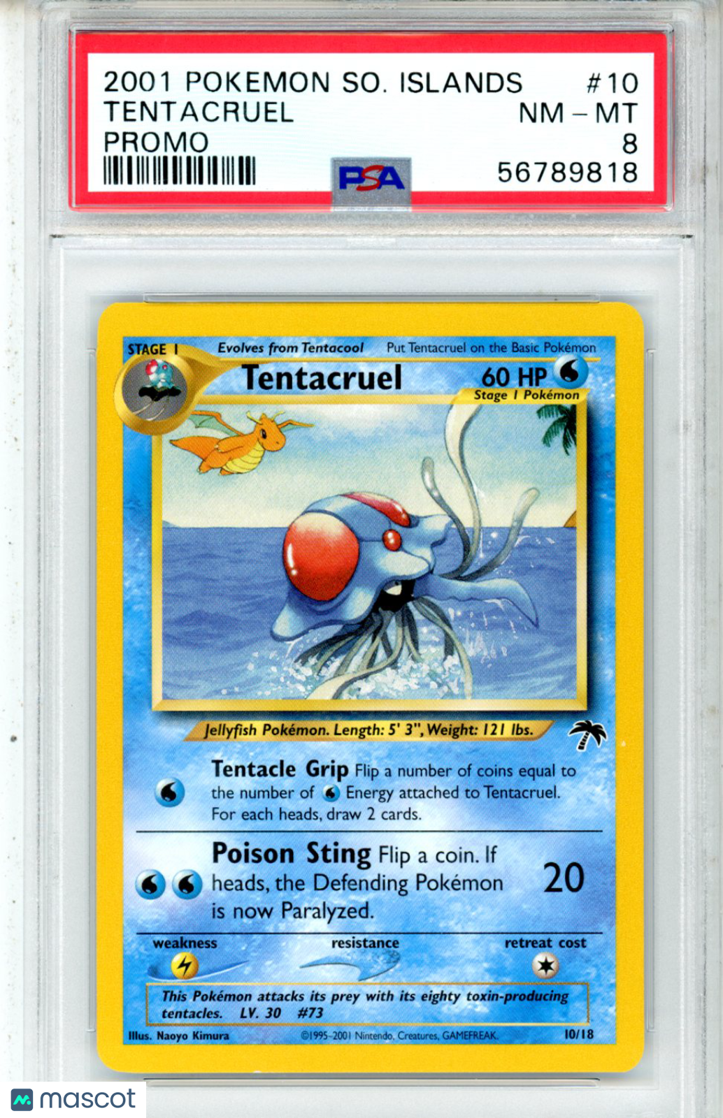 2001 Pokemon Southern Islands Promo Tentacruel #10 Promo PSA 8 - Graded TCG/CCG