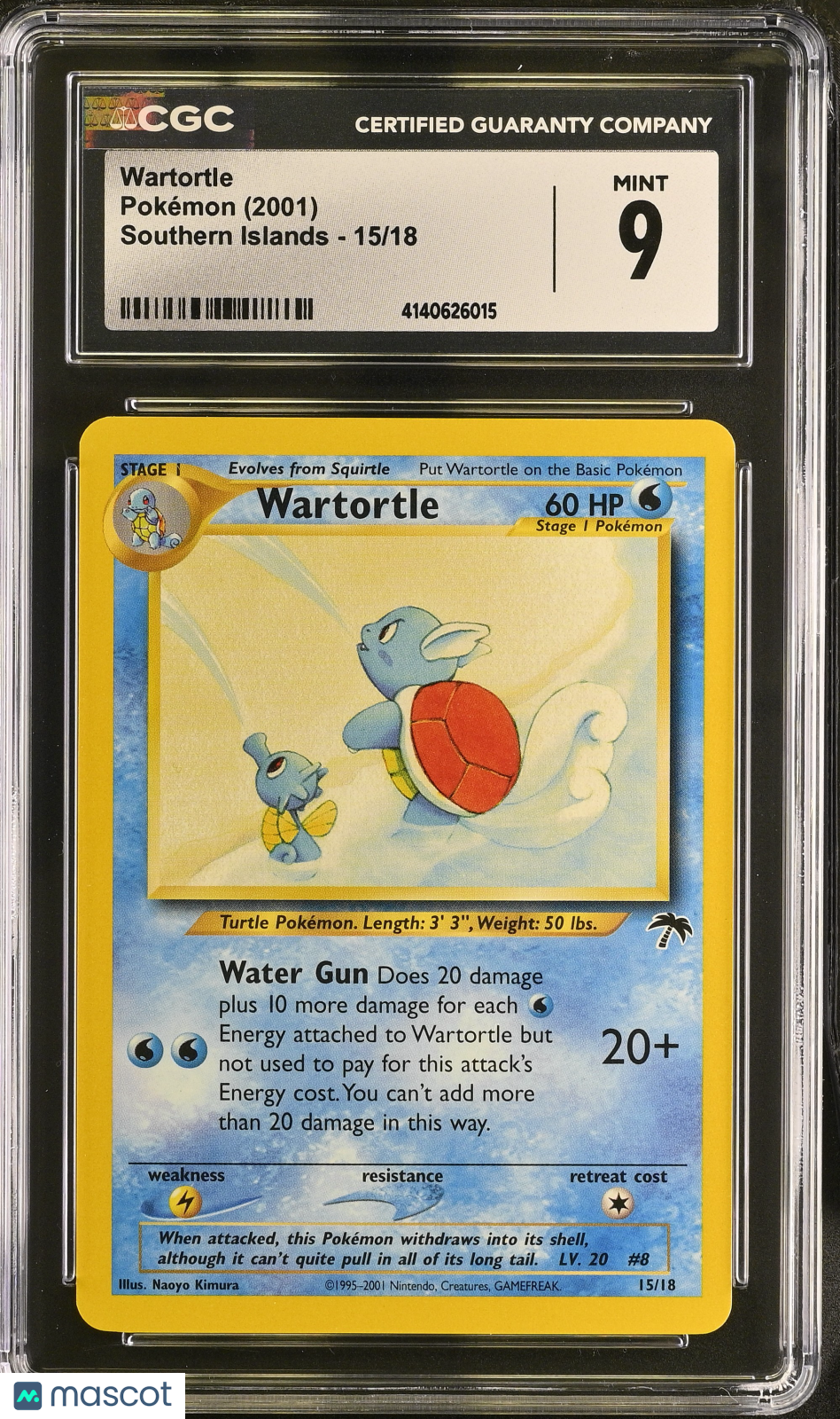 2001 Pokemon Southern Islands Wartortle #15/18 CGC 9 MINT - Graded TCG/CCG