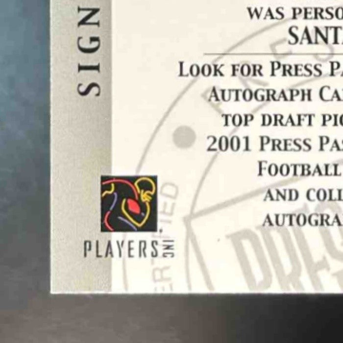 2001 Press Pass SE Santana Moss Auto Bronze #NNO Miami Hurricanes - Sports Cards