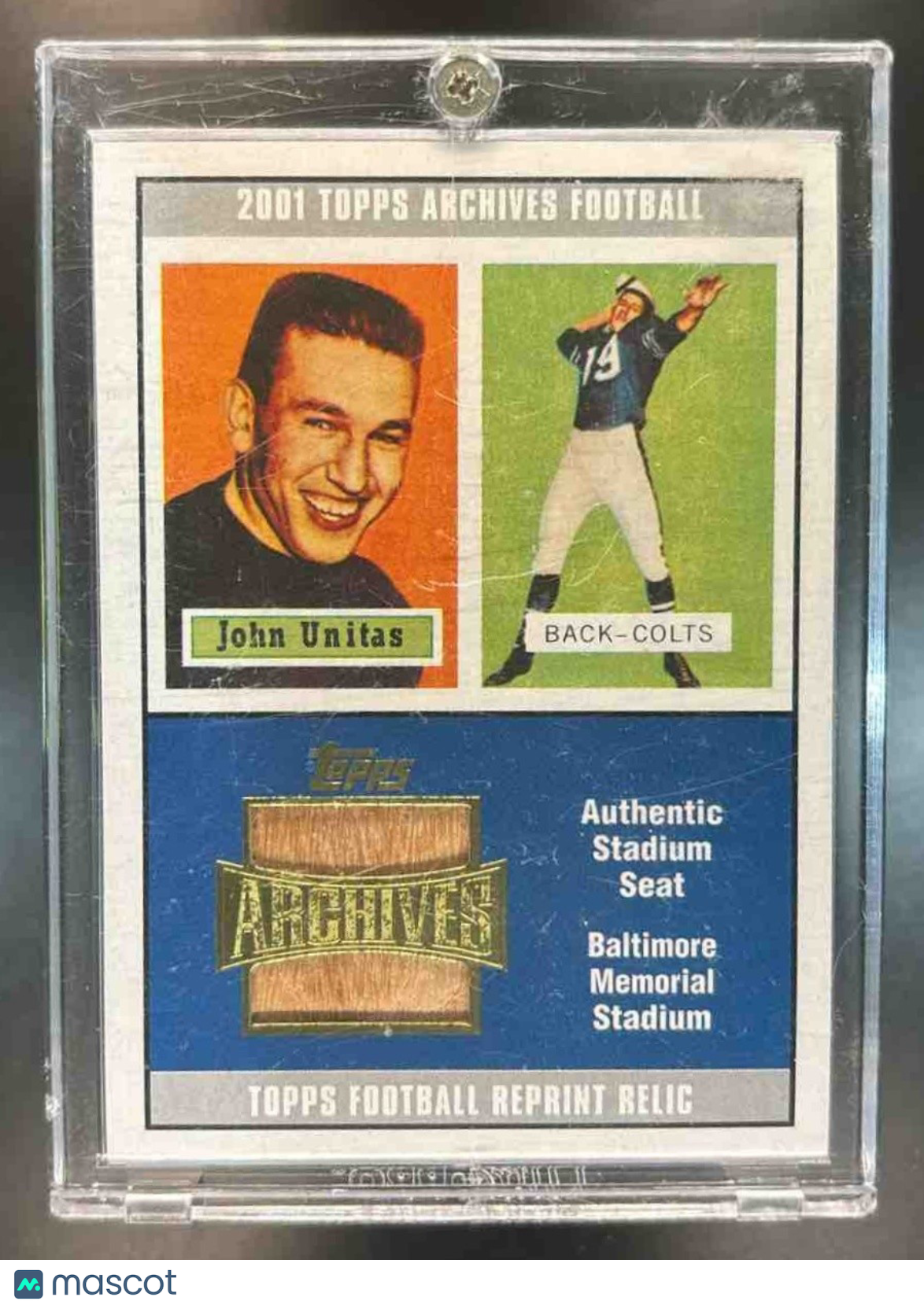 2001 Topps Archives Johnny Unitas Relic Seats #AS-JU - Sports Cards