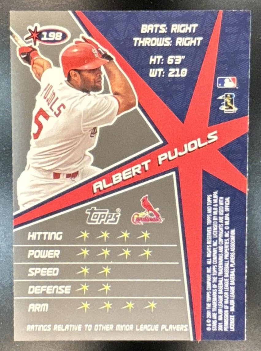 2001 Topps Stars Albert Pujols #198 RC St. Louis Cardinals - Sports Cards