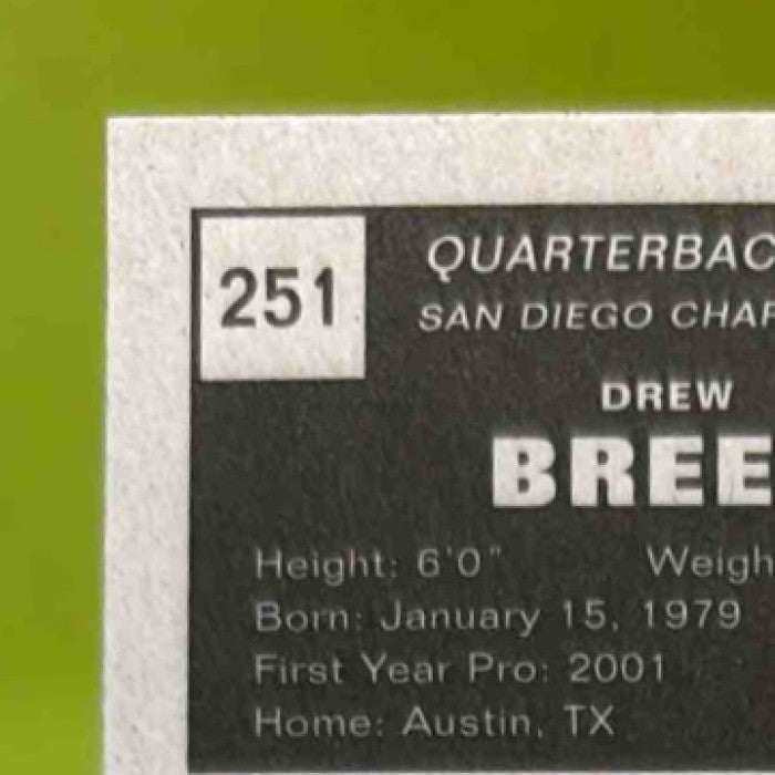 2001 Upper Deck Vintage Drew Brees #251 RC San Diego Chargers - Sports Cards
