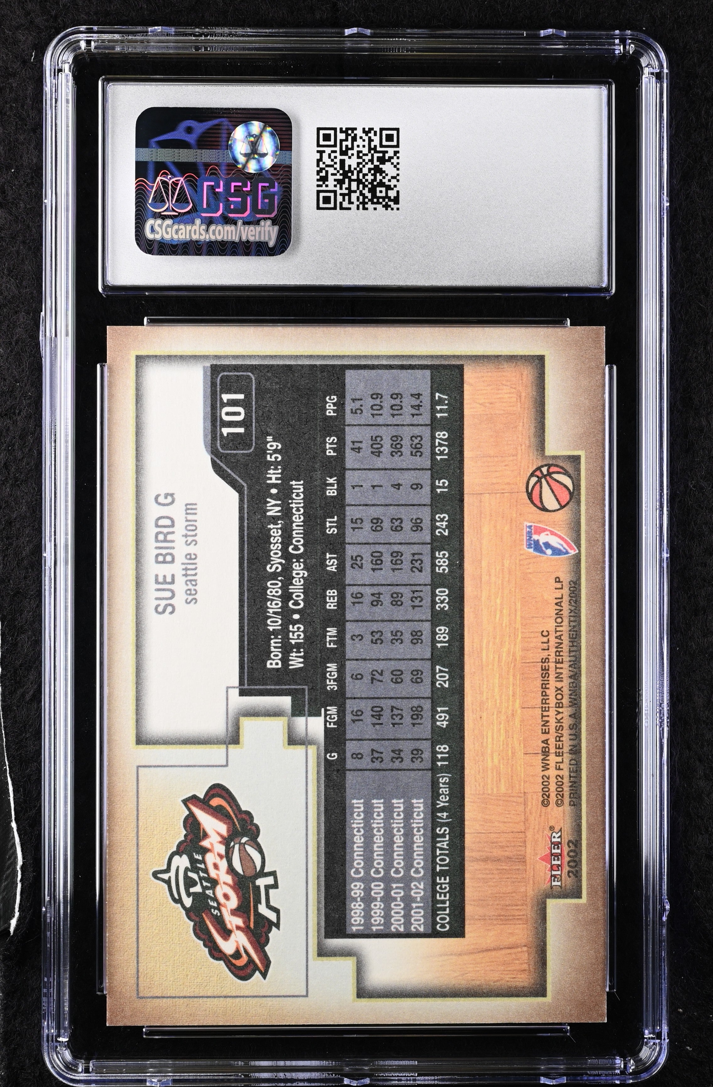 2002 Fleer Authentix WNBA Sue Bird #101 CGC 9.5 /2002 - Graded Sports Cards
