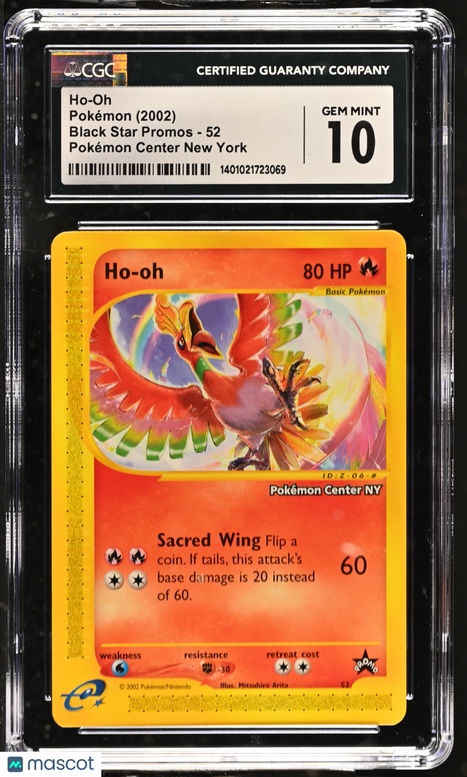 2002 Pokemon Black Star Promos Ho-Oh #52 Pokémon Center New York CGC 10 GEM MINT - Graded TCG/CCG
