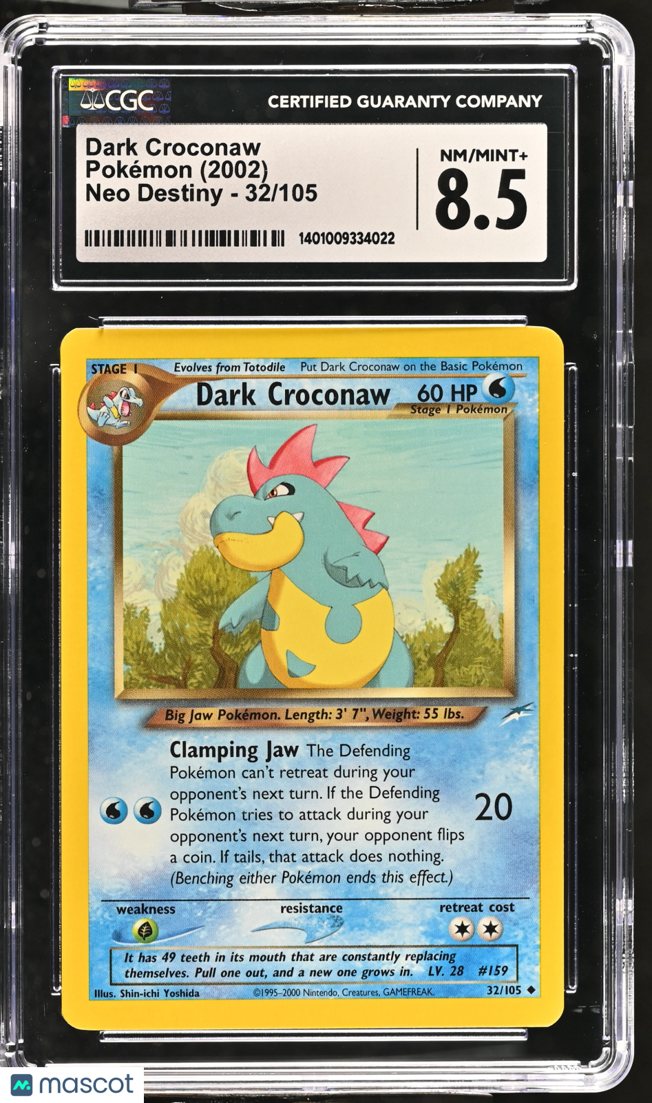 2002 Pokemon Neo Destiny Dark Croconaw #32/105 CGC 8.5 MINT - Graded TCG/CCG
