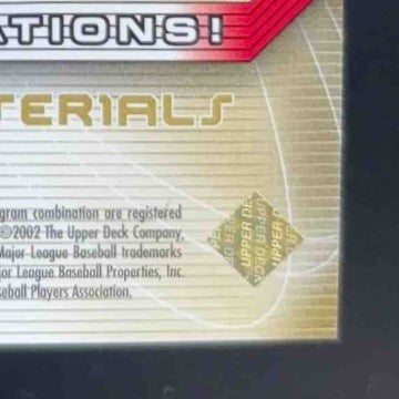 2002 SPx Winning Materials 2 Player Jersey Combos Jeff Bagwell Alex Rodriguez - Sports Cards