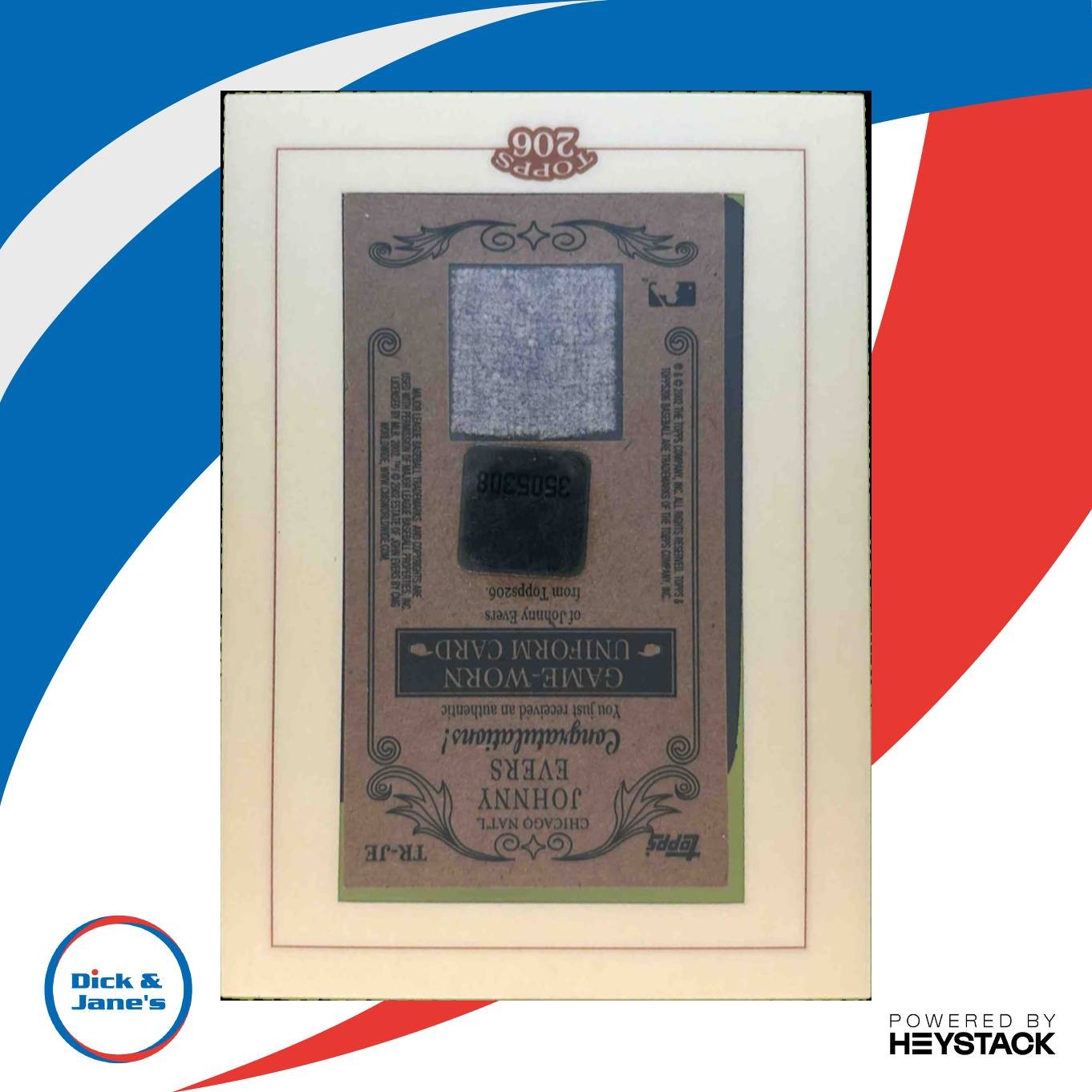 2002 Topps 206 Johnny Evers Framed Relics (Series 1) #TR-JE Chicago Cubs - Sports Cards