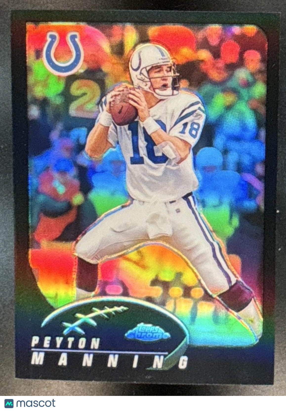 2002 Topps Chrome Peyton Manning Black Refractor /599 #128 Indianapolis Colts - Sports Cards