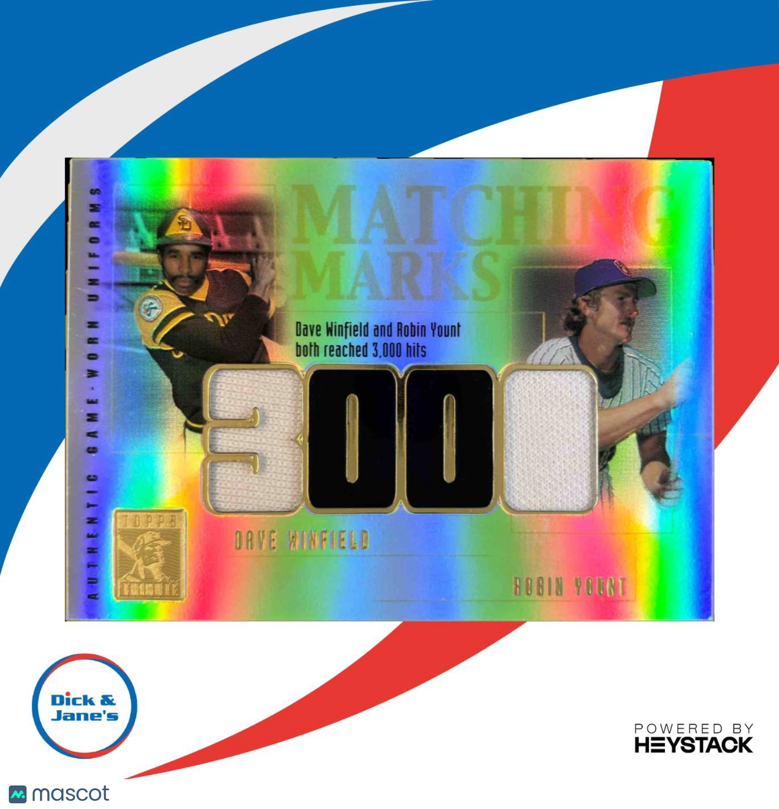 2002 Topps Tribute Dave Winfield Robin Yount Matching Marks Dual Relics - Sports Cards