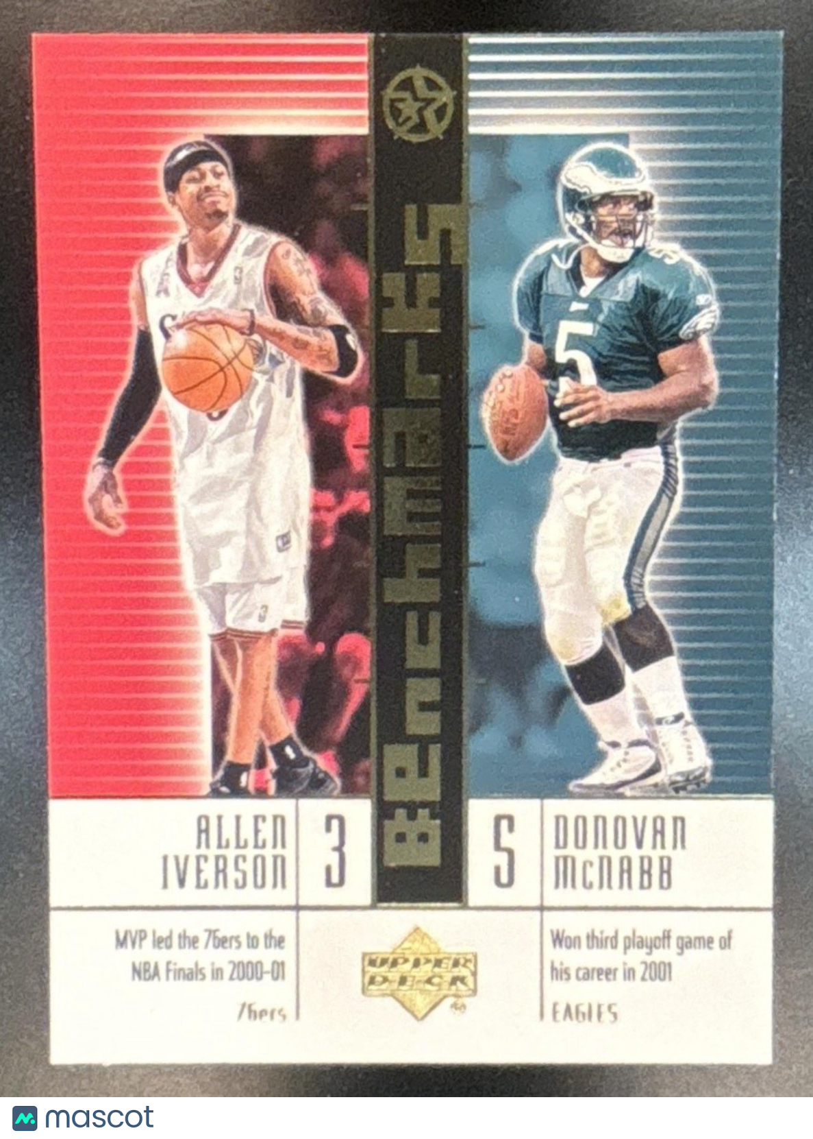 2002 Upper Deck SuperStars Allen Iverson Donovan McNabb Benchmarks #B5 - Sports Cards