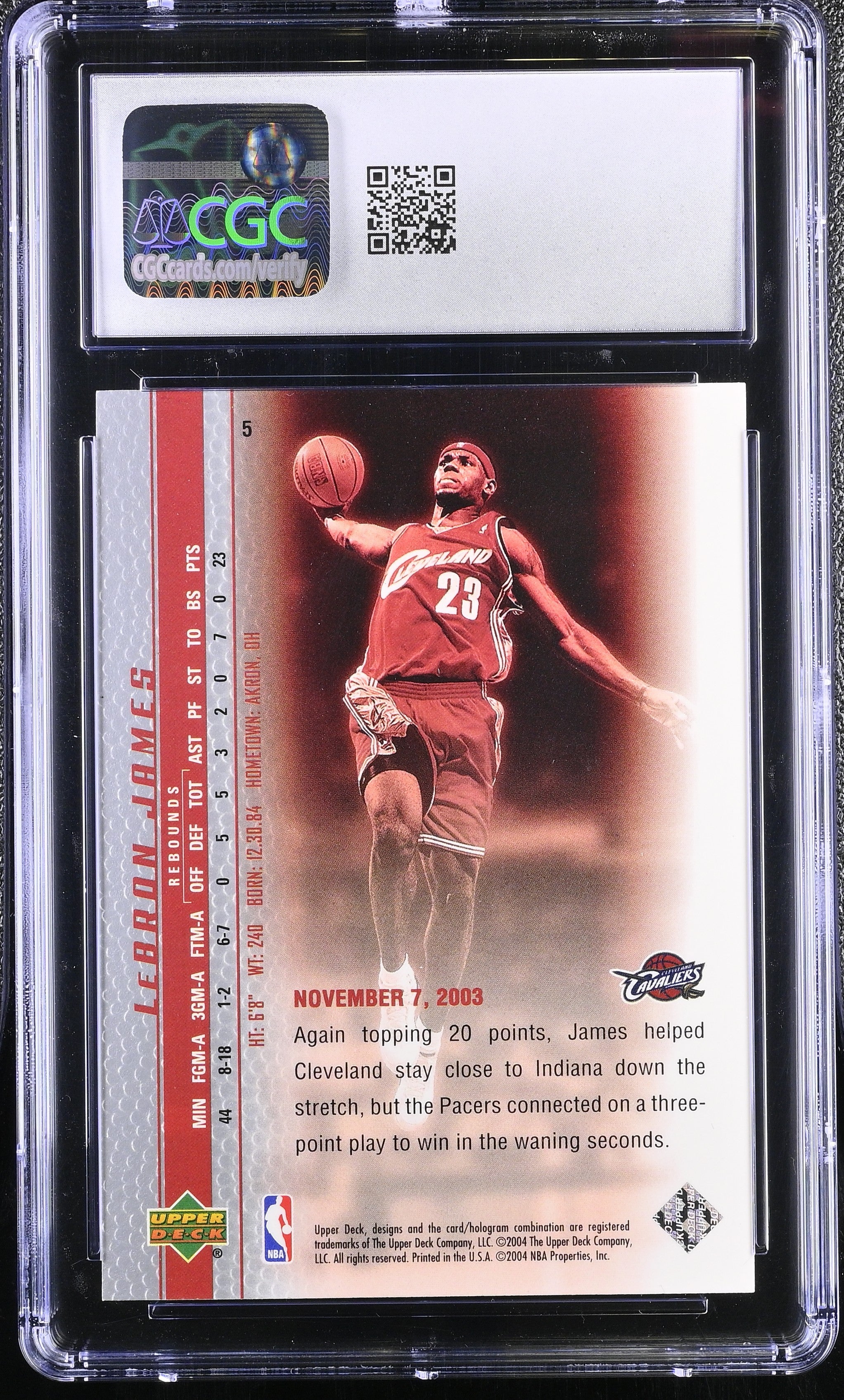 2003-04 Upper Deck LeBron James Phenomenal Beginning #5 CGC 9 - Graded Sports Cards