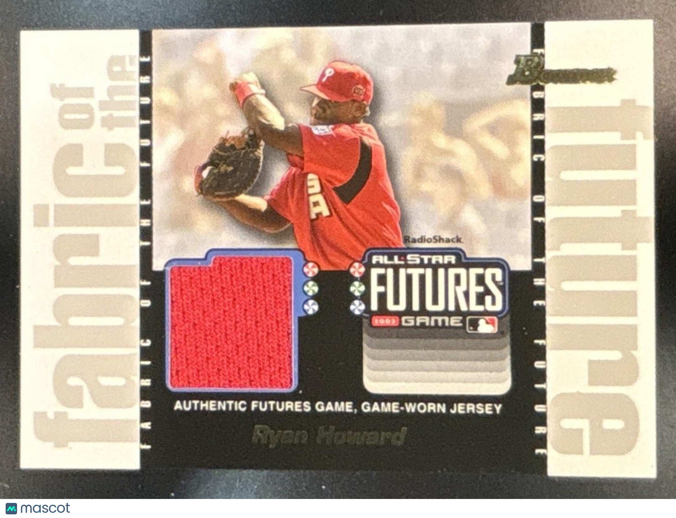 2003 Bowman Draft Picks & Prospects Ryan Howard Fabric of Future Jersey MEM RC - Sports Cards