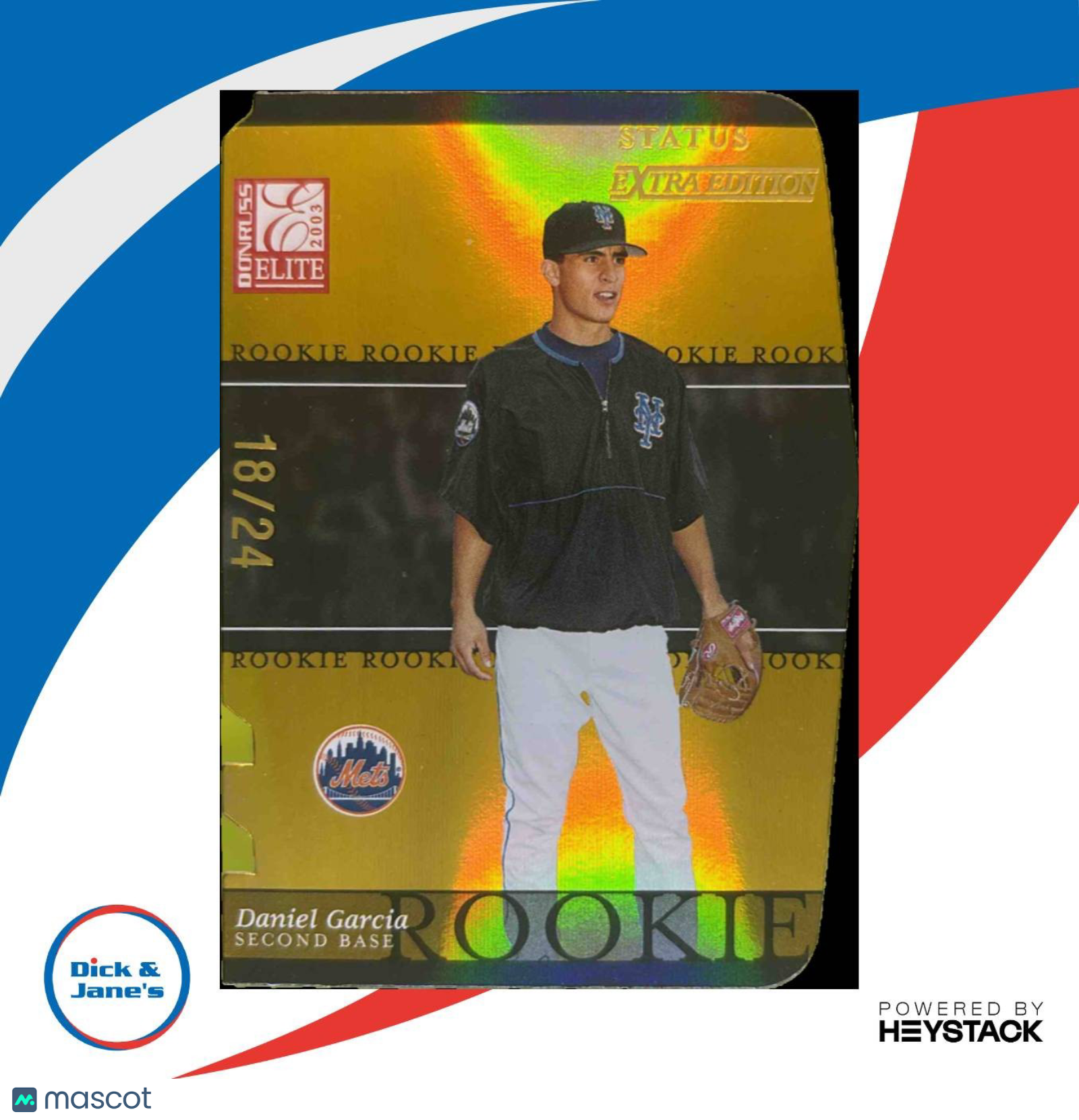2003 Elite Extra Edition Draft Danny Garcia Status Gold /24 #55 RC New York Mets - Sports Cards