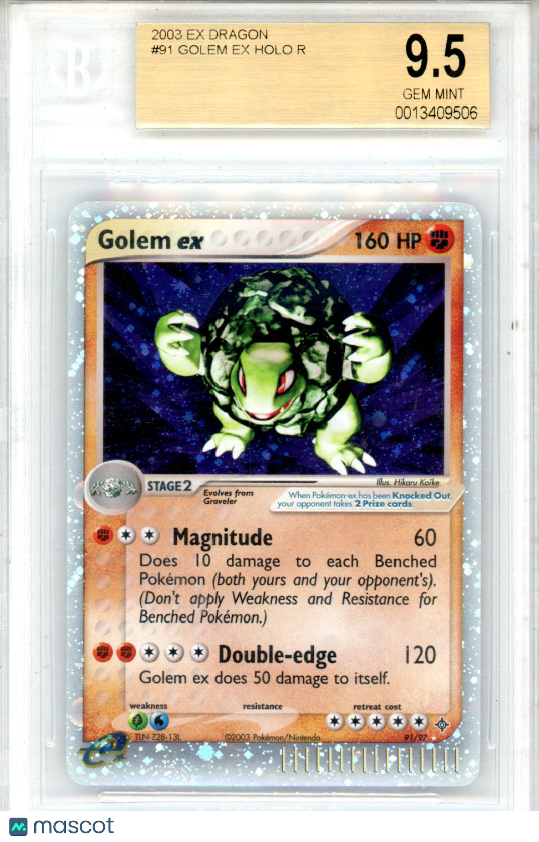 2003 Pokémon EX Dragon Golem ex #91 BGS 9.5 GEM MINT 10 - TCG/CCG