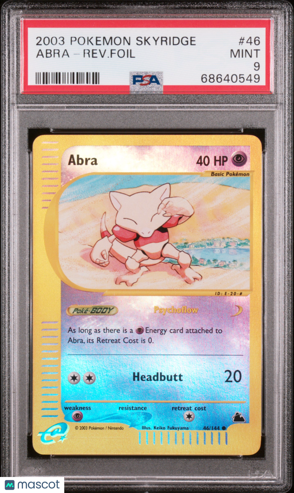2003 Pokemon Skyridge Abra-Rev. Foil #46 PSA 9 - Graded TCG/CCG