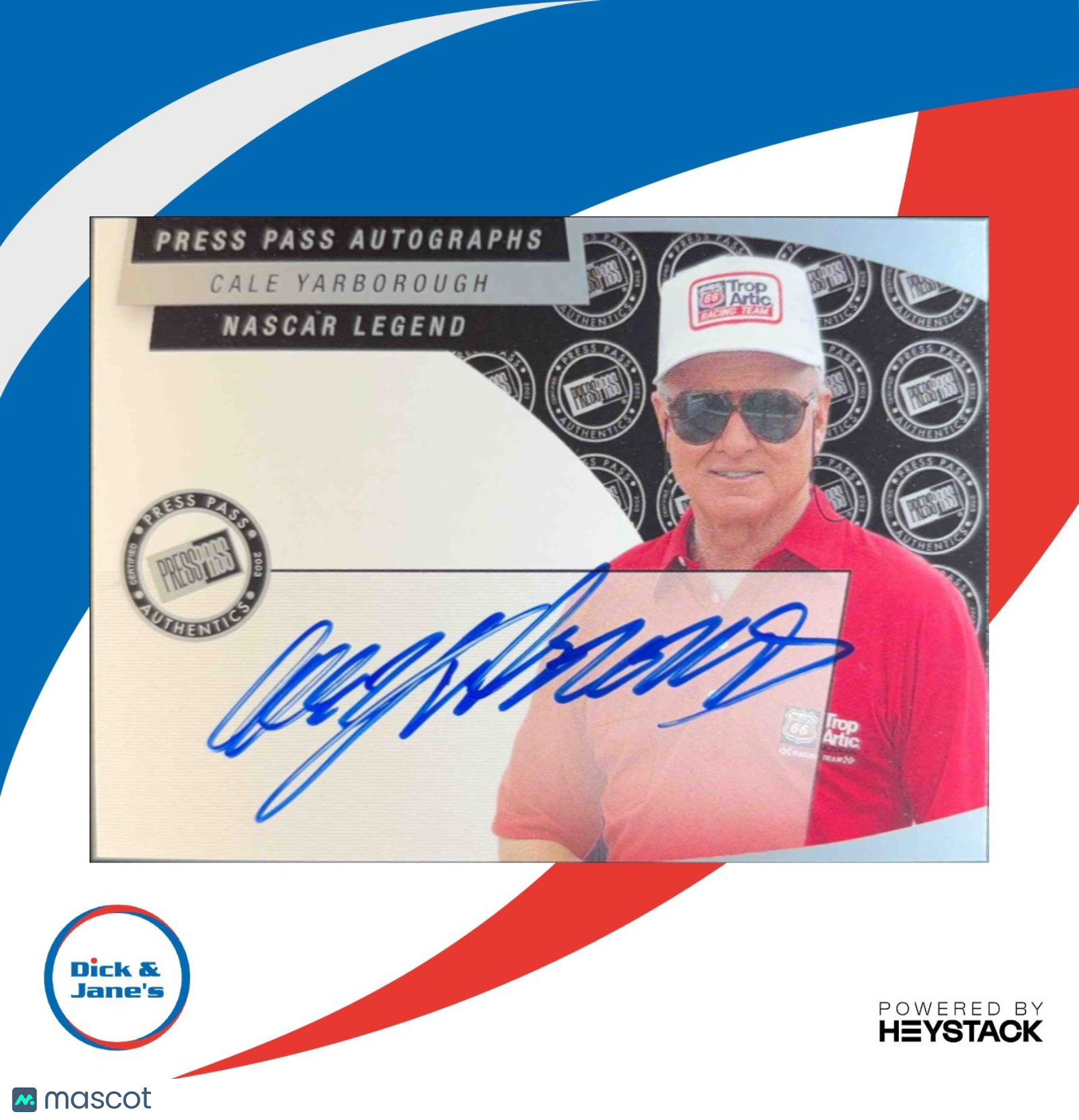 2003 Press Pass Autographs NASCAR Legends Cale Yarborough Signature - Sports Cards