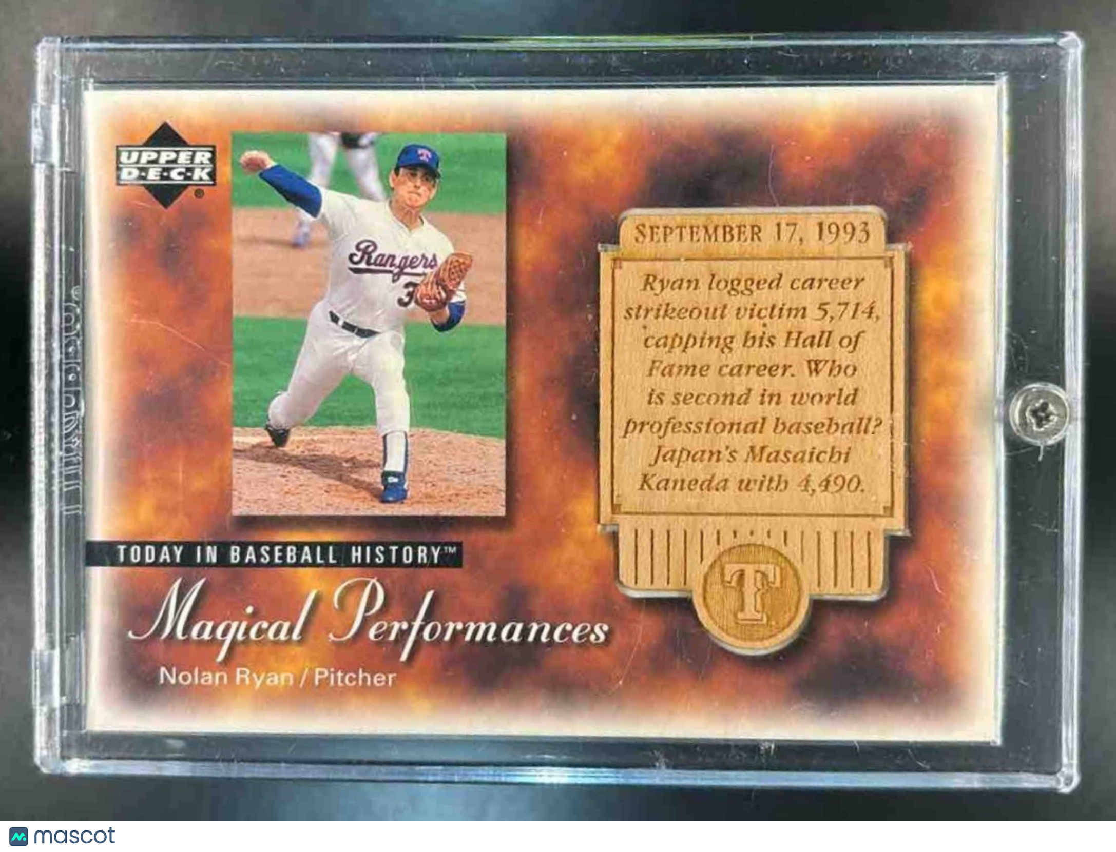 2003 Upper Deck Nolan Ryan Magical Performances #MP32 Texas Rangers - Sports Cards