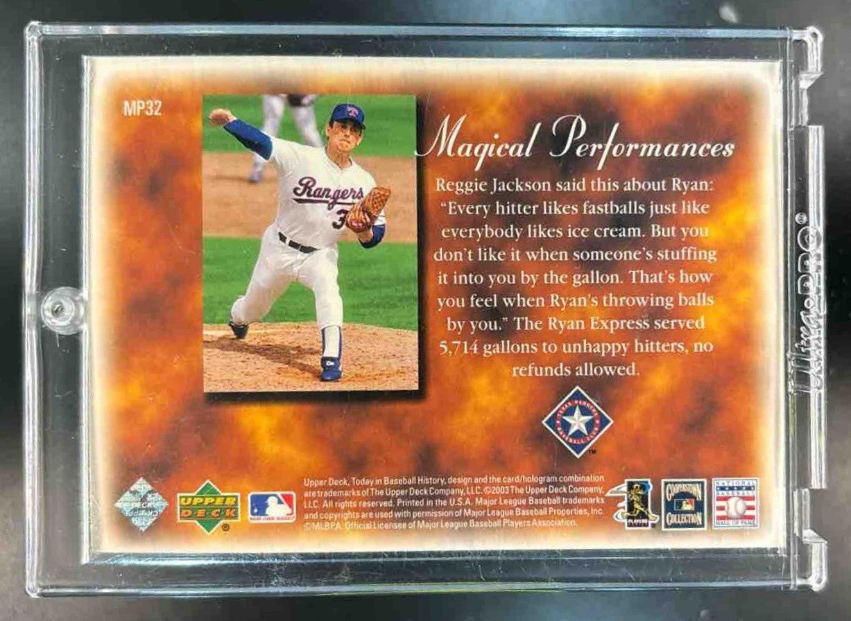 2003 Upper Deck Nolan Ryan Magical Performances #MP32 Texas Rangers - Sports Cards