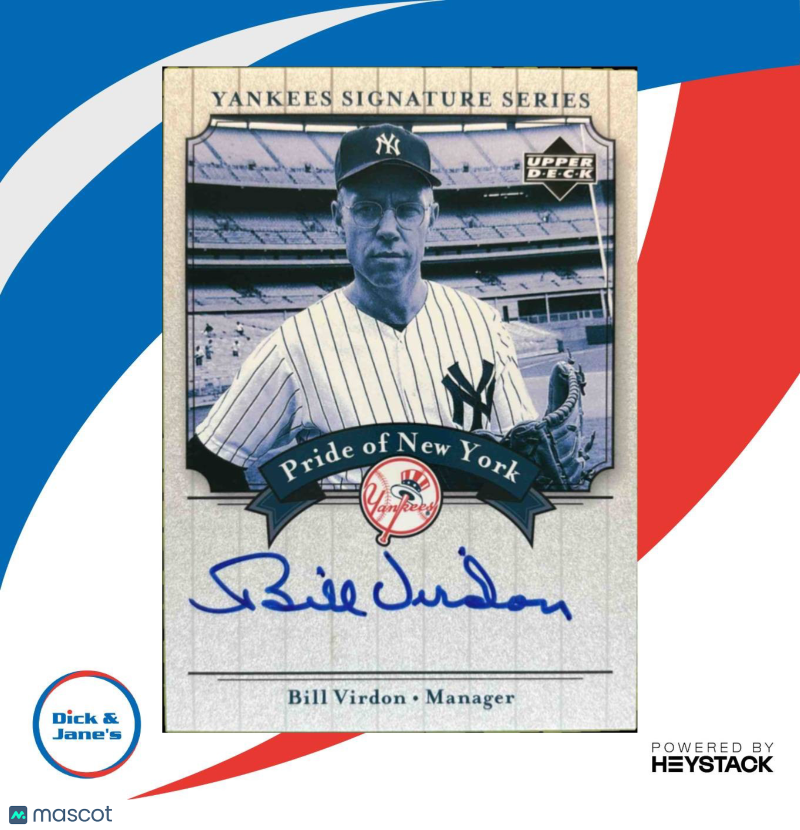 2003 Upper Deck Yankees Signature Series Bill Virdon Pride of New York Auto - Sports Cards