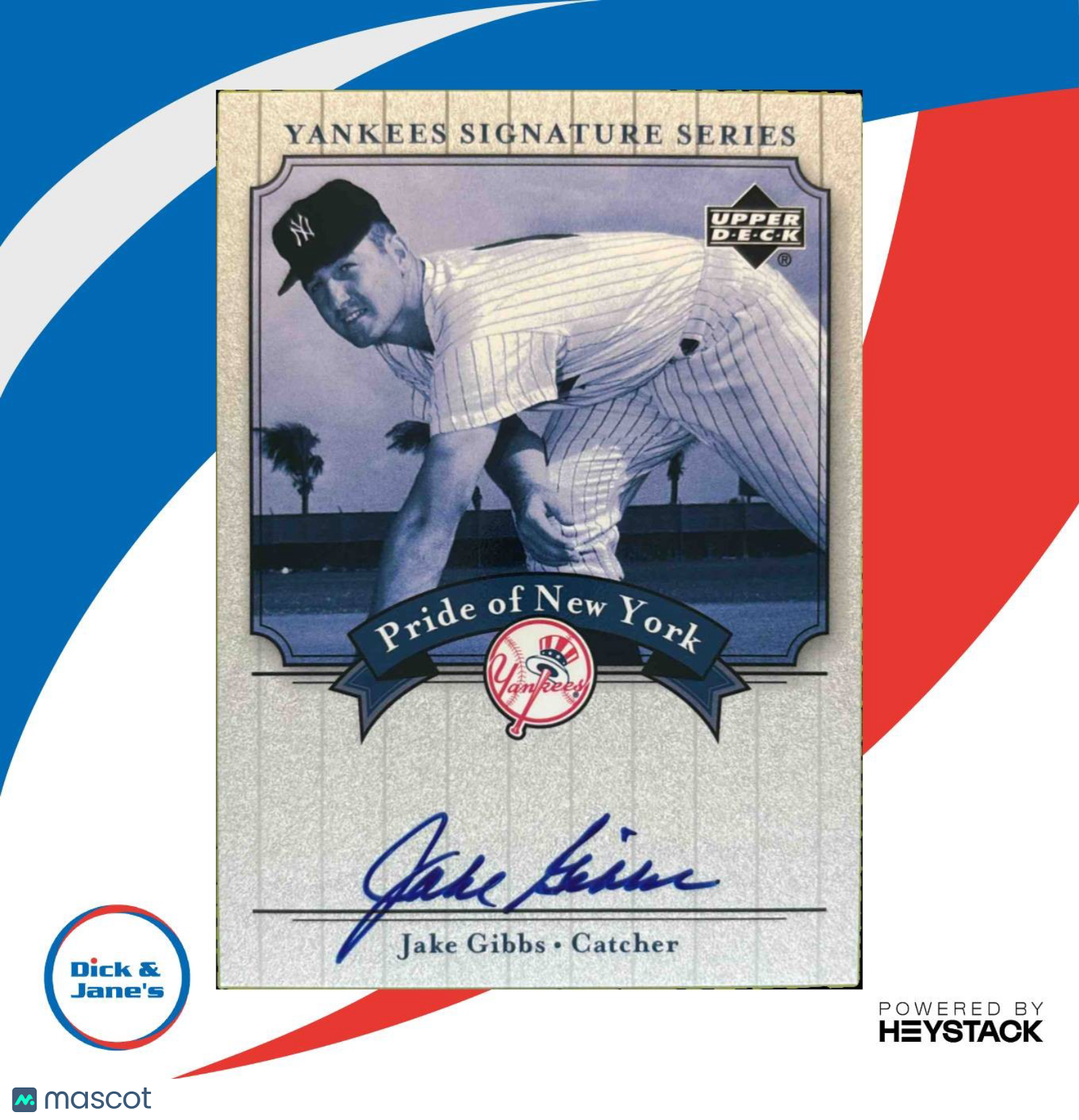 2003 Upper Deck Yankees Signature Series Jake Gibbs Pride of New York Auto - Sports Cards