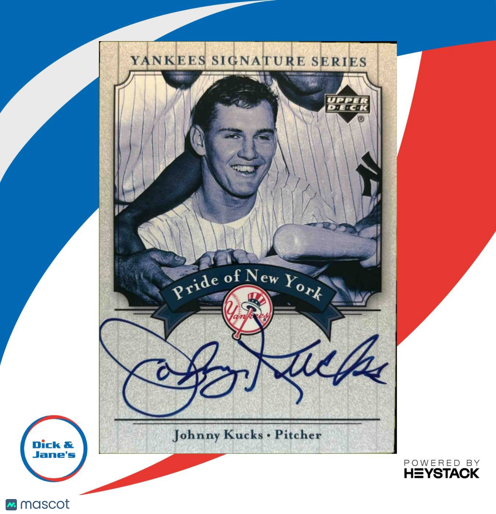 2003 Upper Deck Yankees Signature Series Johnny Kucks Pride of New York Auto - Sports Cards
