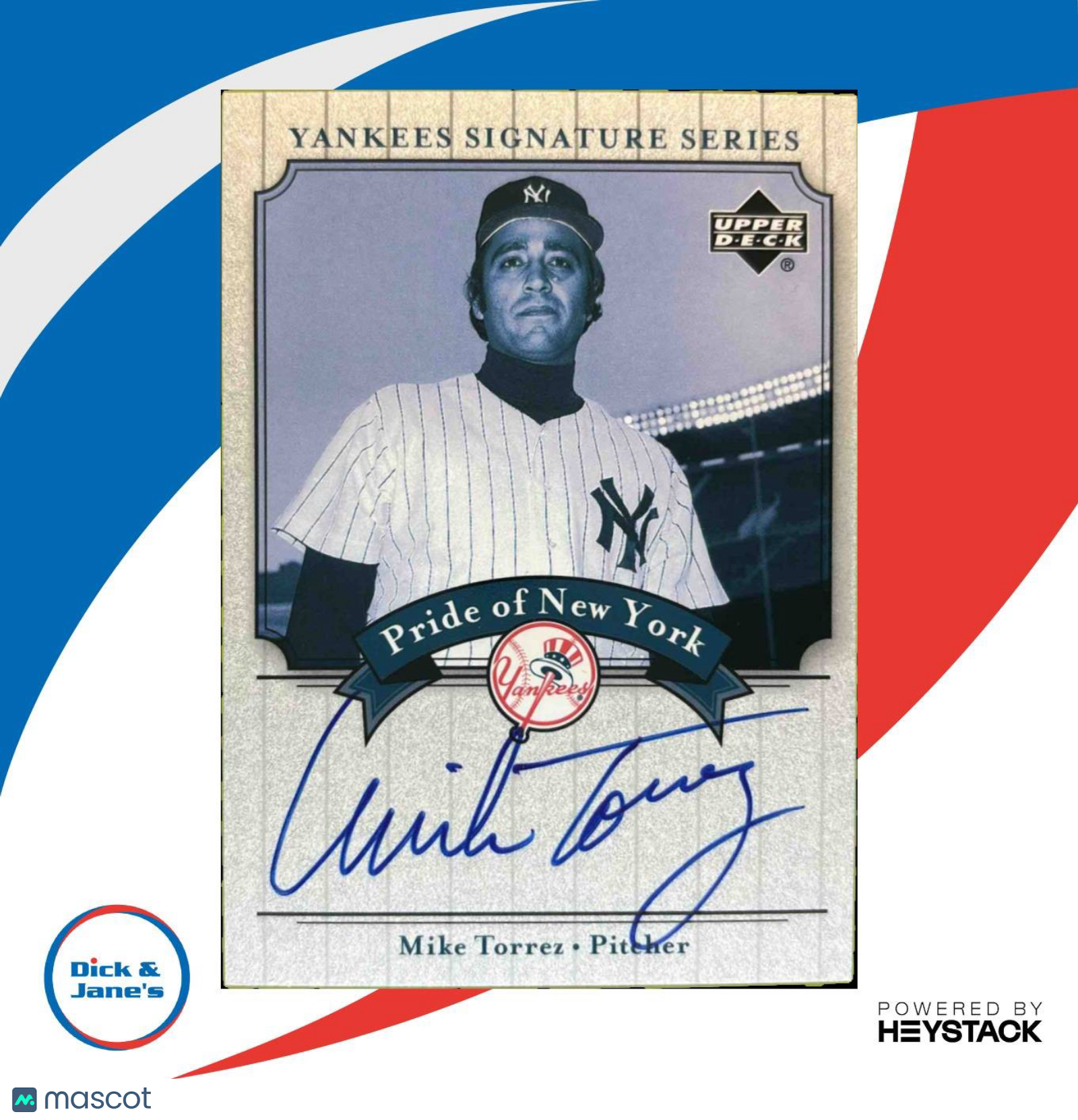 2003 Upper Deck Yankees Signature Series Mike Torrez Pride of New York Auto - Sports Cards