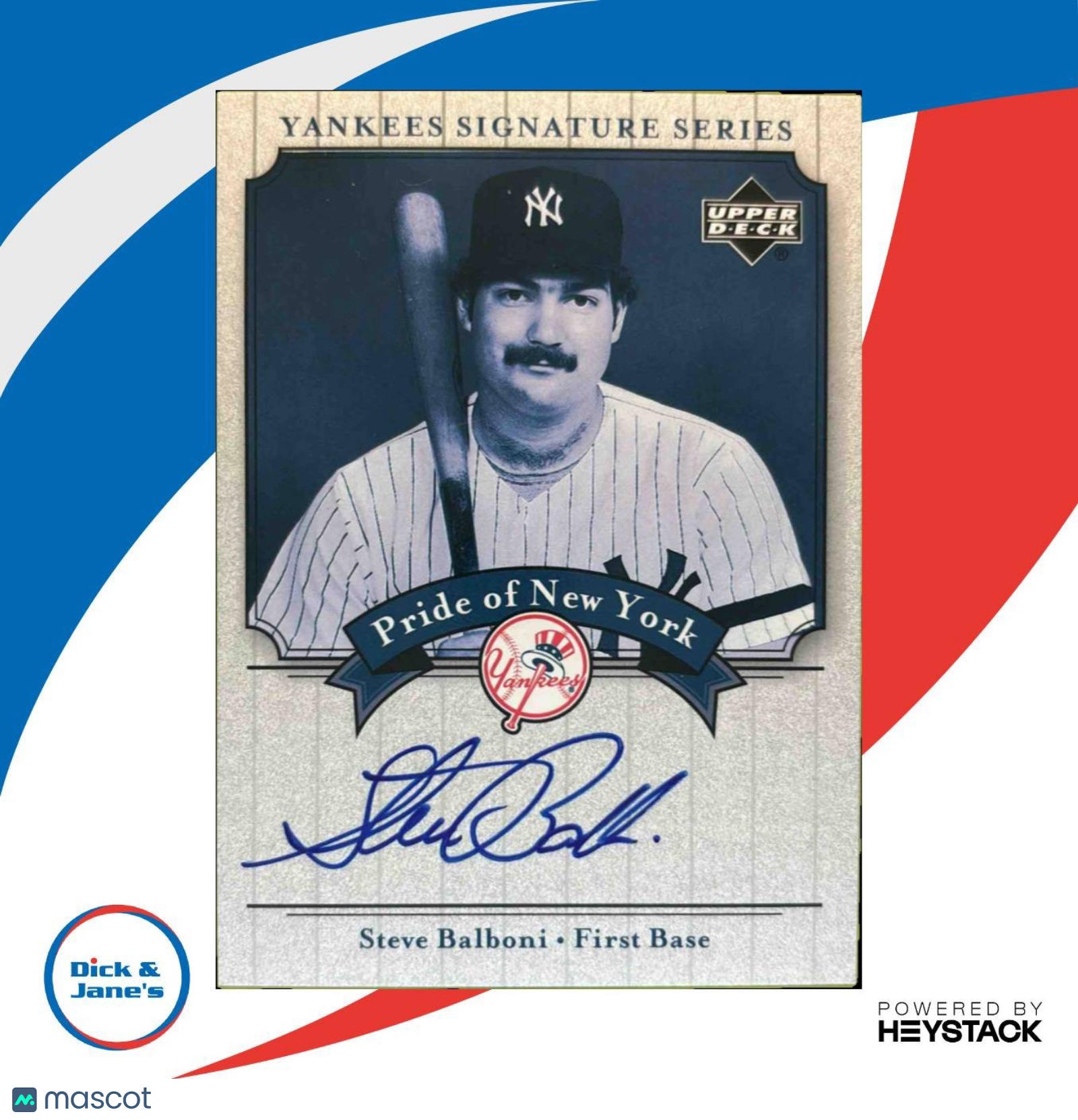 2003 Upper Deck Yankees Signature Series Steve Balboni Pride of New York Auto Sports Cards