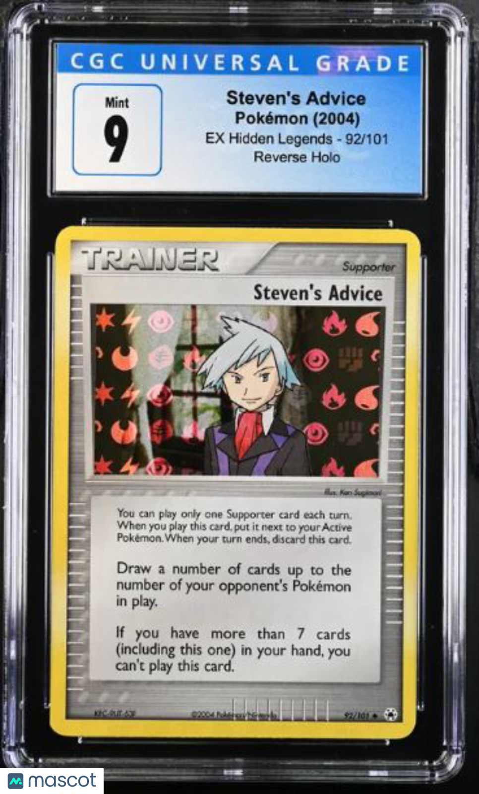 2004 EX Hidden Legends Pokémon TCG Steven’s Advice #92/101 English CGC 9 - Graded TCG/CCG
