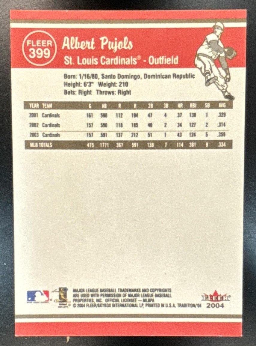 2004 Fleer Tradition Albert Pujols #399 Cardinals - Sports Cards