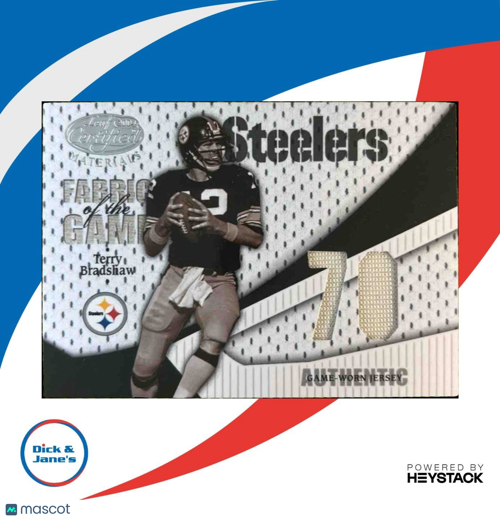 2004 Leaf Certified Materials Terry Bradshaw Fabric of the Game /70 Steelers - Sports Cards